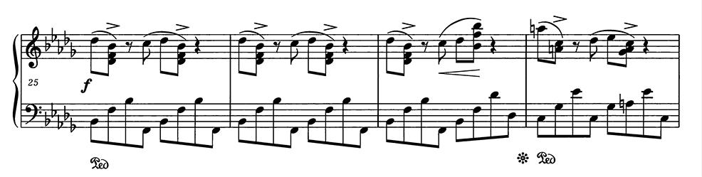 Chopin, op. 35, primo movimento, tema da battuta 25